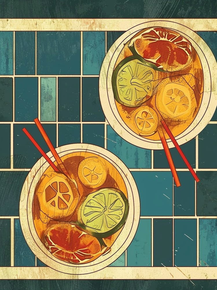 Aerial View Cocktail Illustration