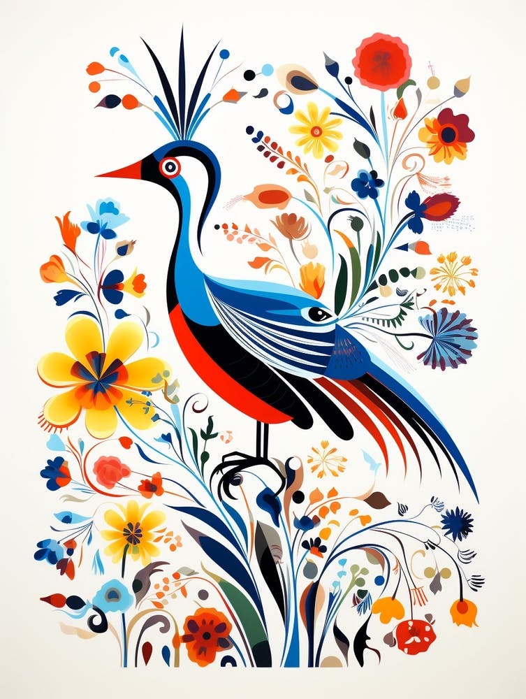 Scandinavian Bird Illustration Roadrunner 2