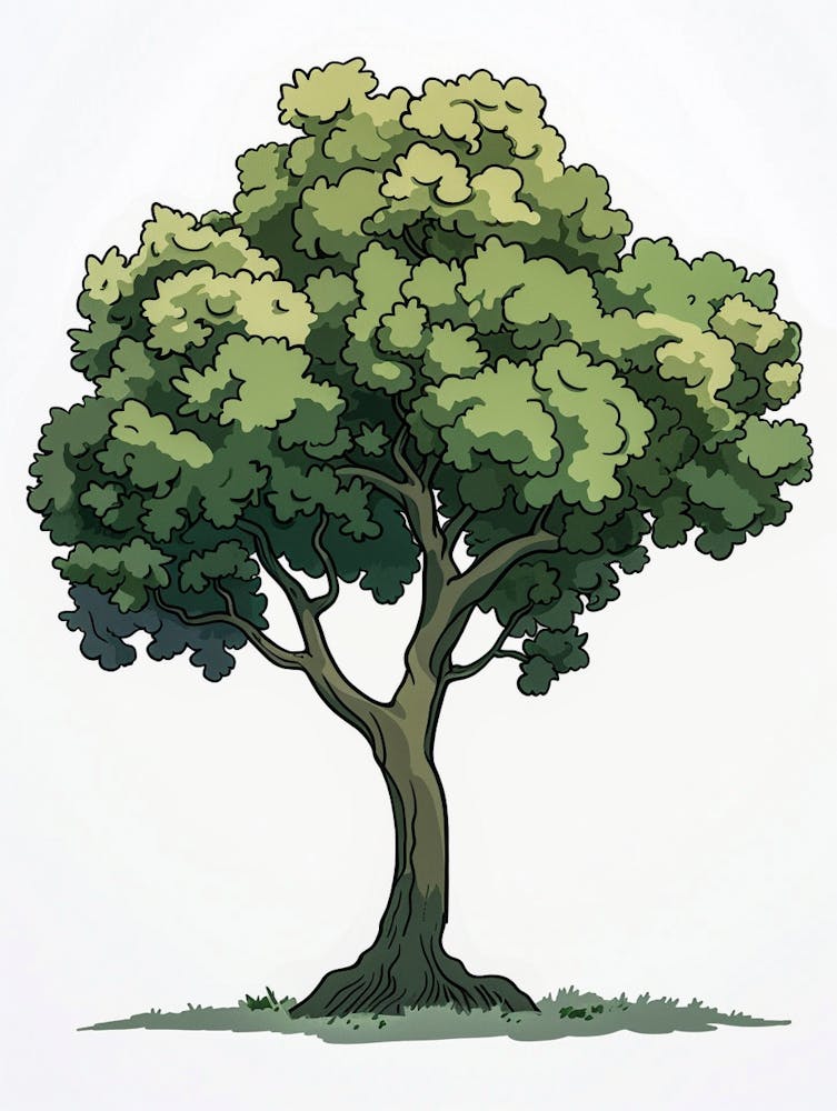 Sycamore Tree Pixel Illustration 3