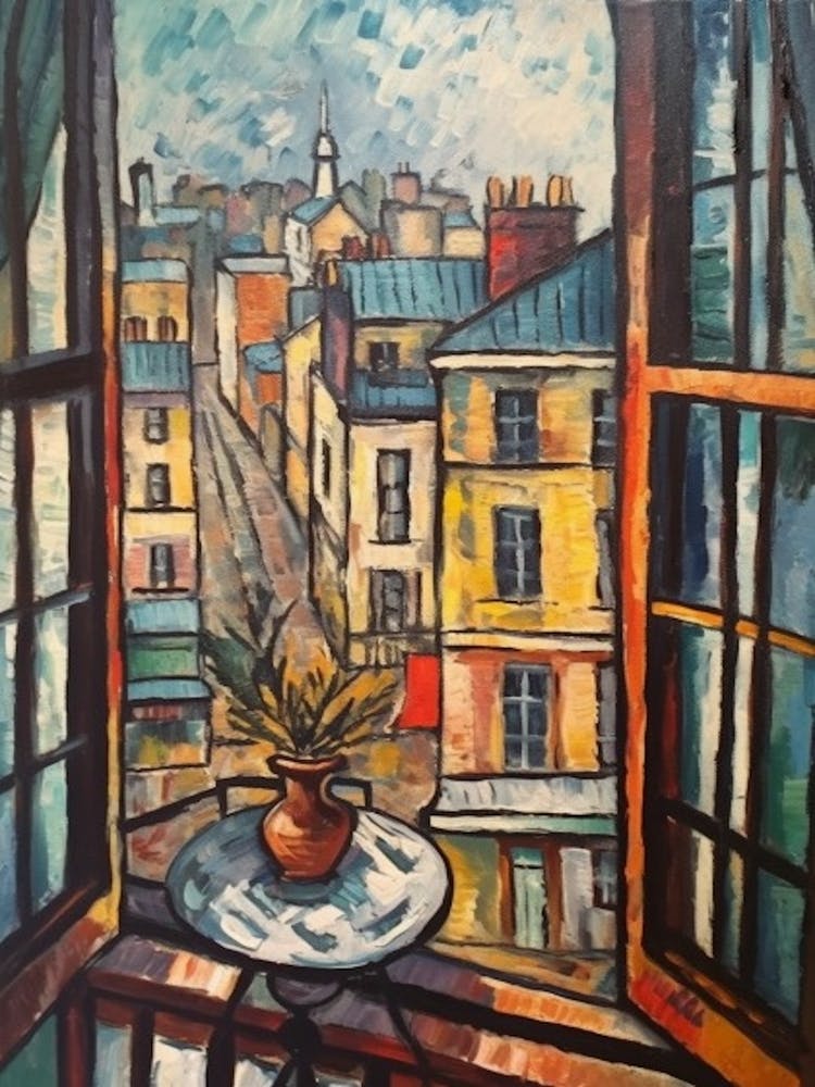 Window View London Of In The Style Of Cubism 2