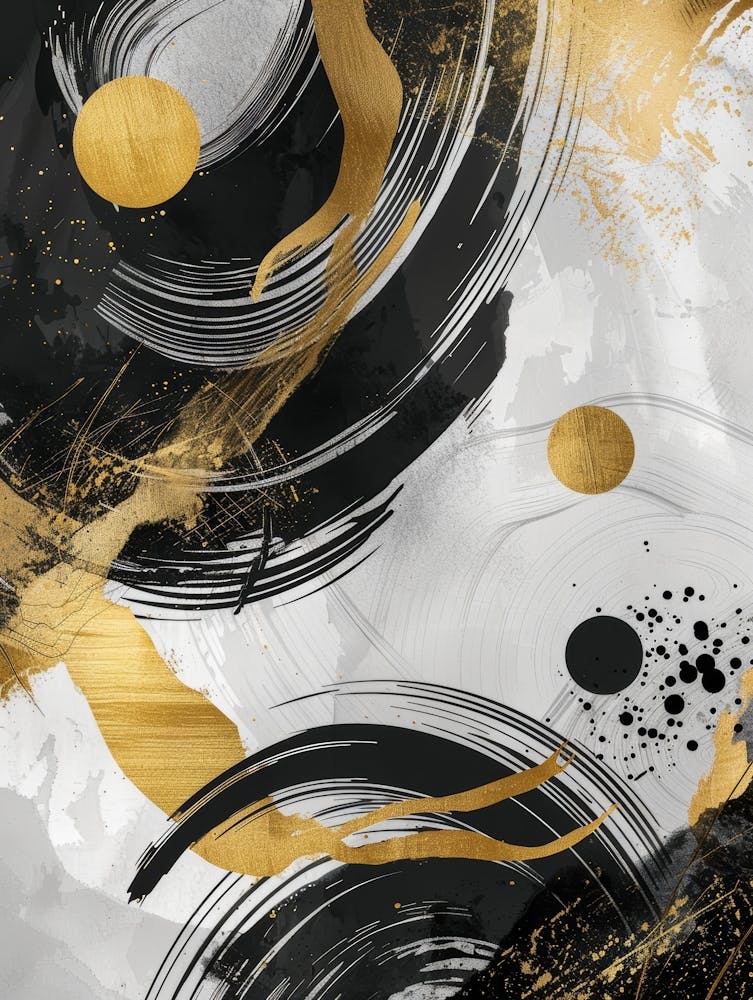 Abstract Black And Gold Canvas Print 12