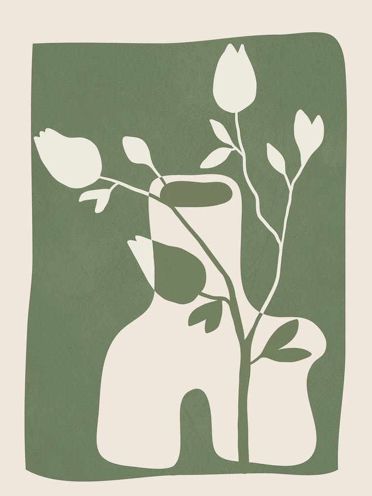 Modern Vase Abstract Plant Art 1