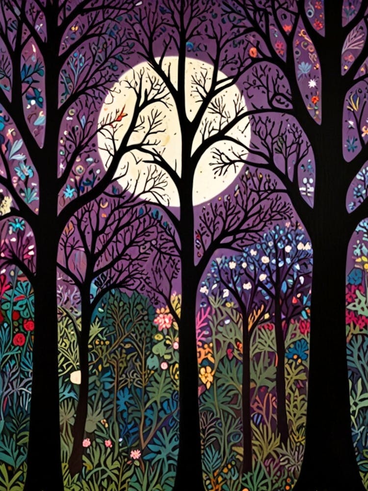 William Morris Full Moon In The Forest 7
