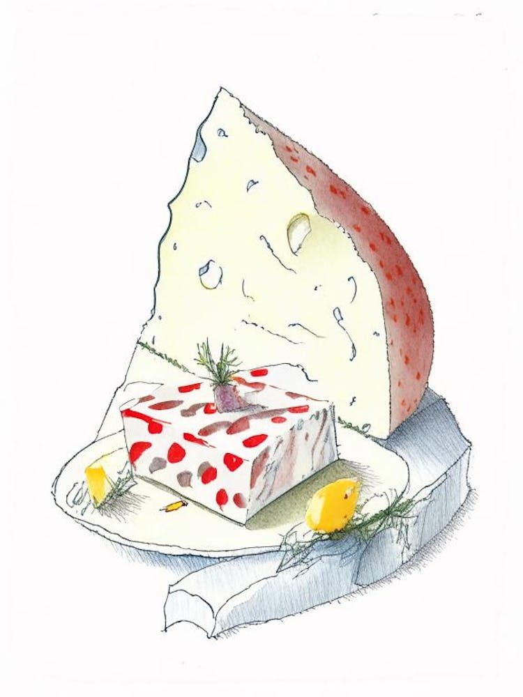 Appenzeller Käserei Essen Bleistiftillustration 2
