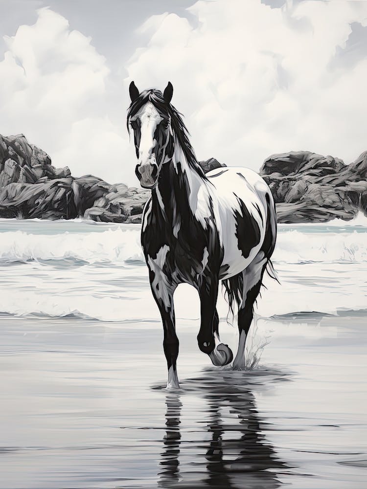 A Horse Oil Painting In Praia Do Camilo, Portugal, Portrait 4