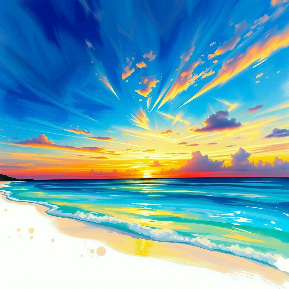 Sunset Beach Painting