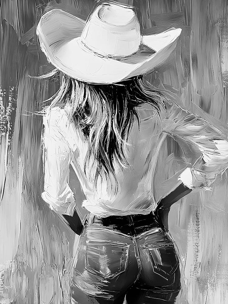 Cowgirl In Cowboy Hat