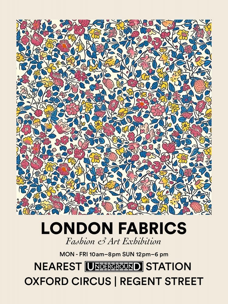 Poster Bloom Burst London Fabrics Floral Pattern 3