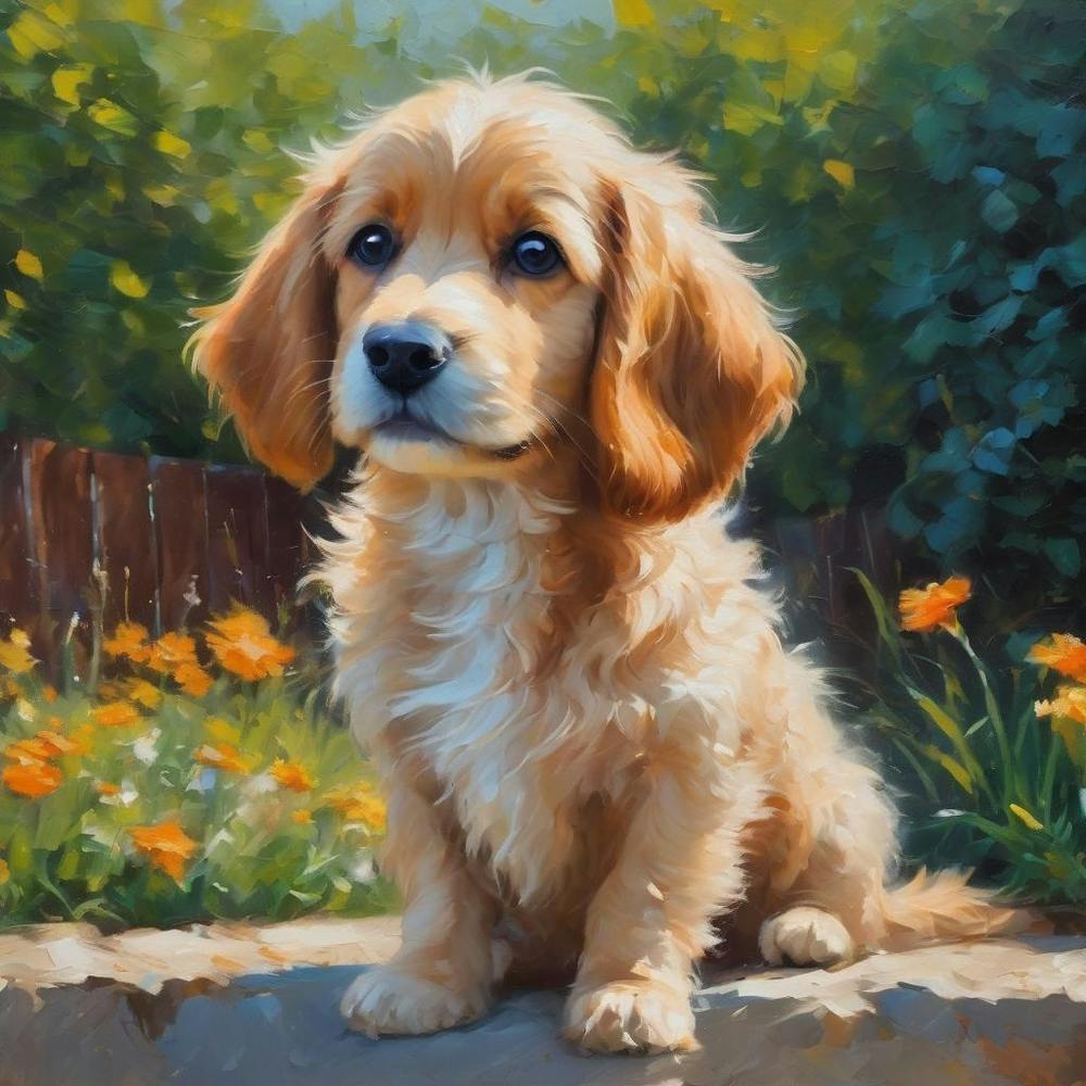 Puppy In The Garden