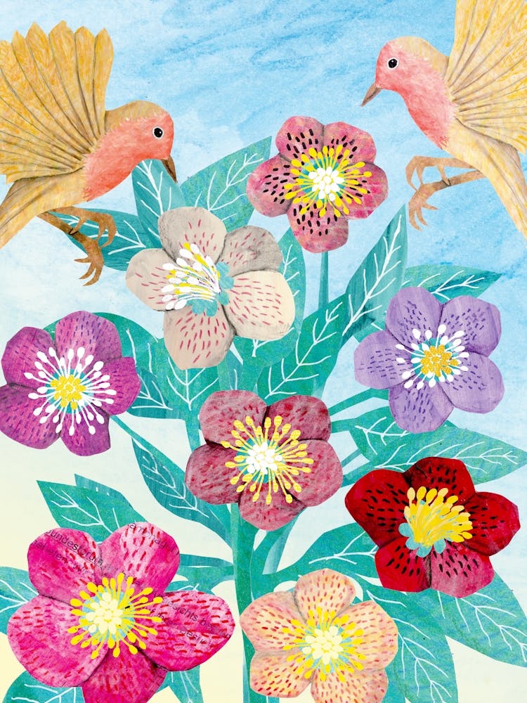 Birds And Flowers
