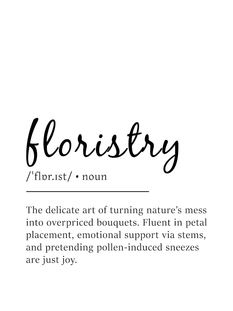 Floristry Definition Poster - Dictionary
