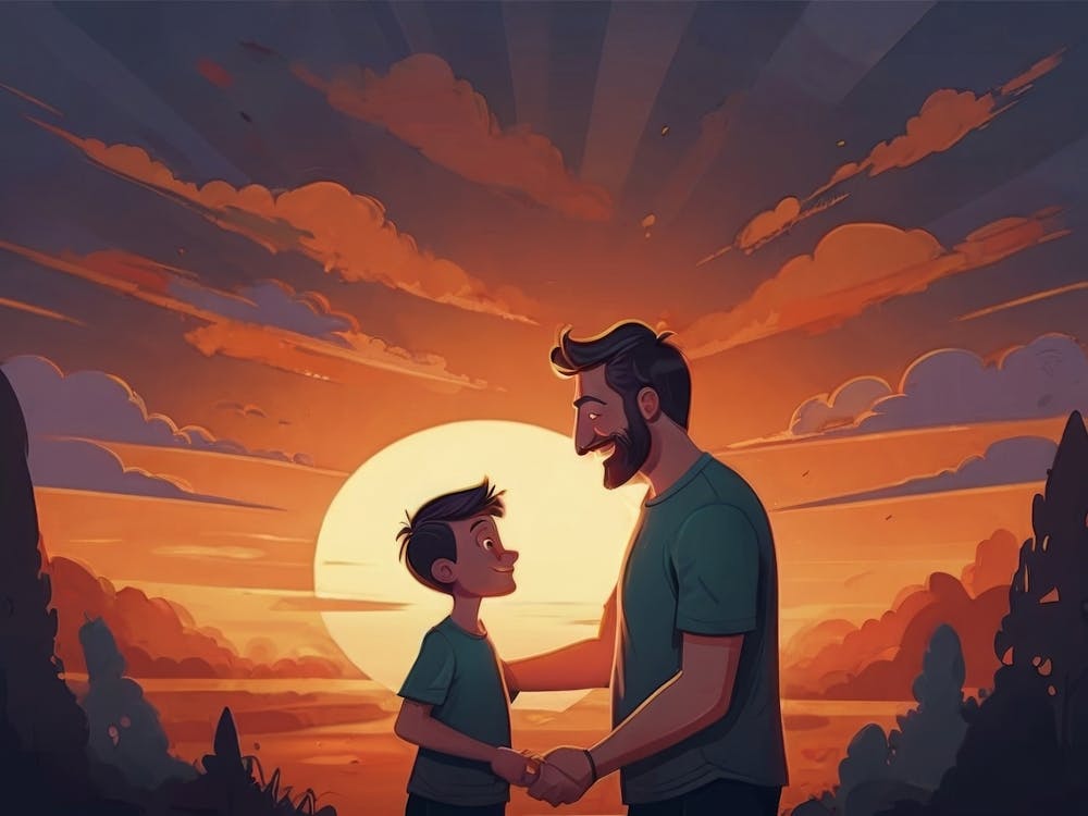 Father And Son At Sunset Father's Day