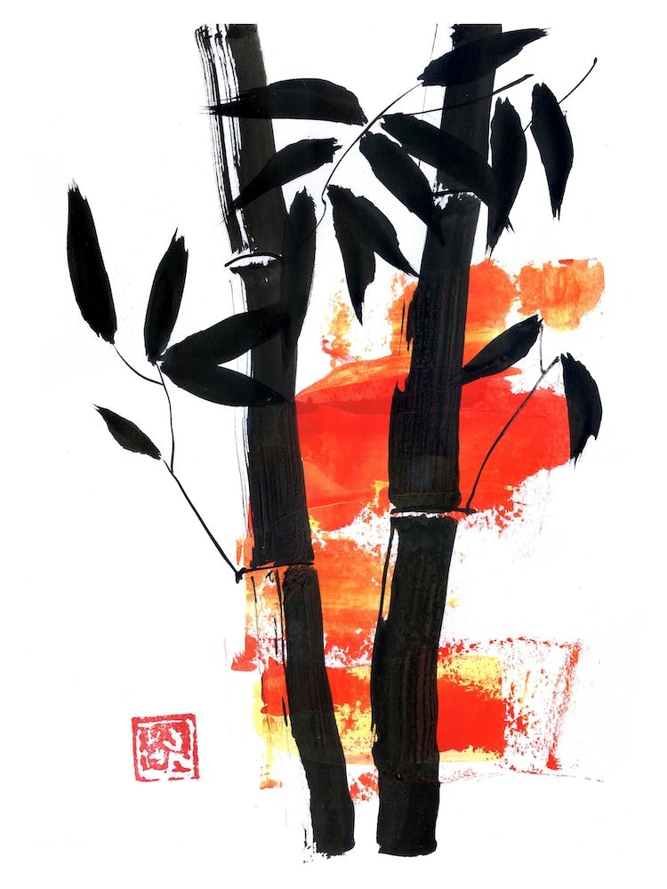 Bamboo In Red