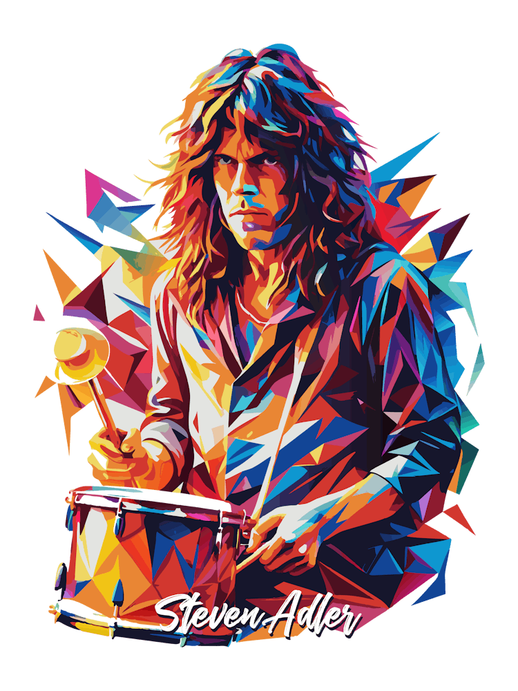 Gnr Steven Adler 02 Portrait Music Icon Style WPAP Pop Art