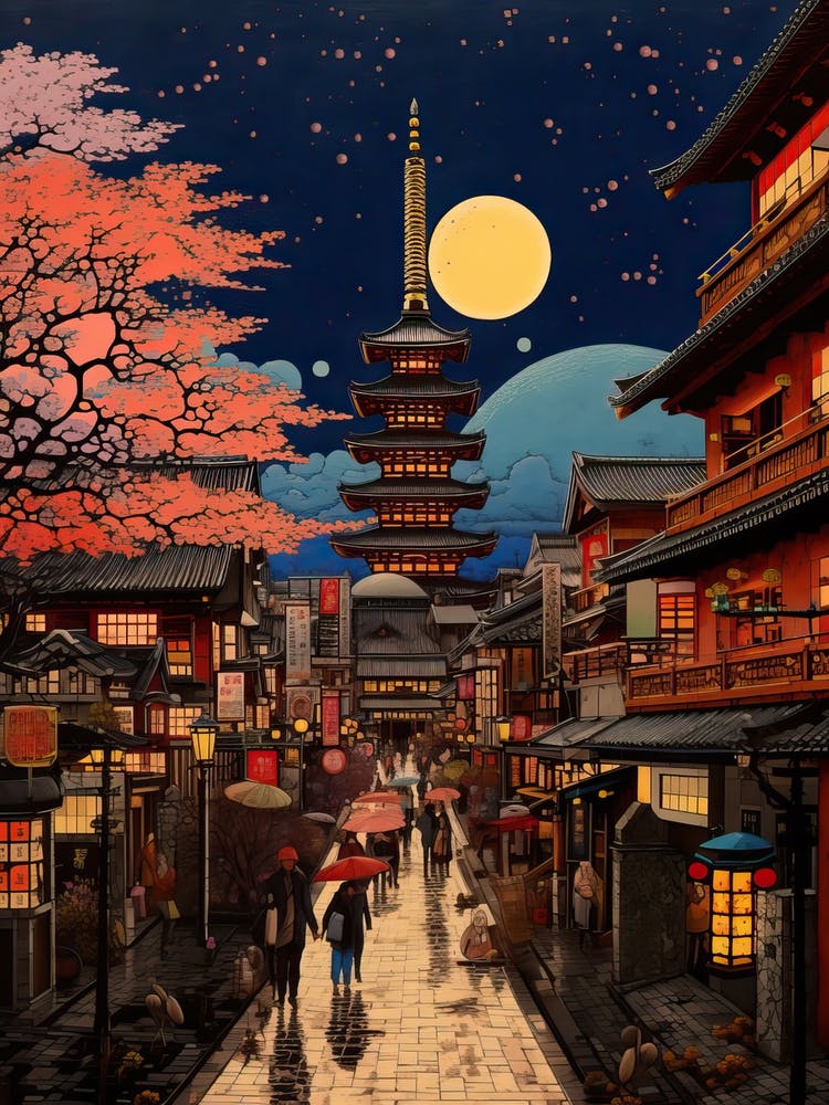 Tokyo In Japan, Ukiyo E Drawing 3