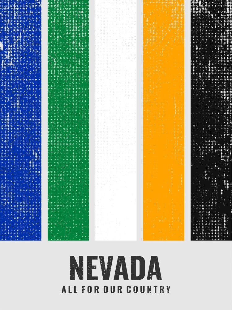 Vintage Minimalist Nevada State Flag Colors With Motto