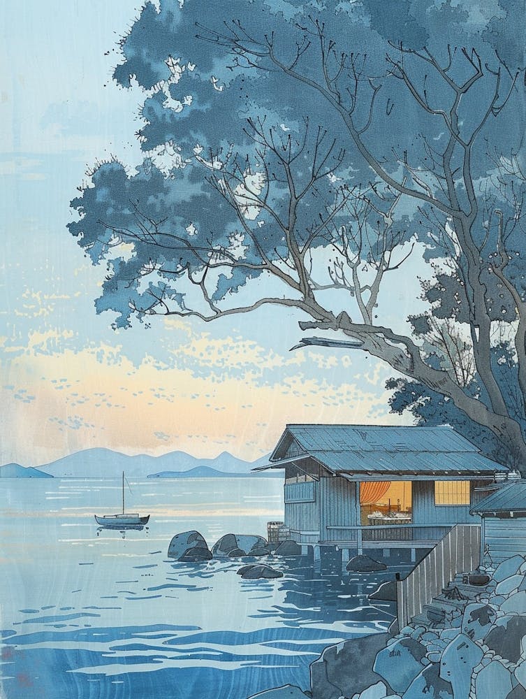 Naoshima Japon 2 Illustration Rétro