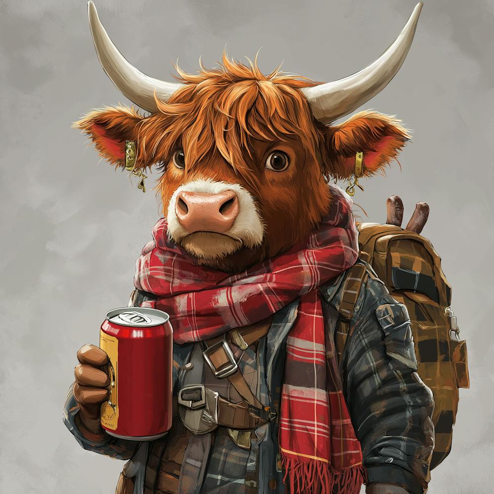 A Highland Cow Dressed In Cool