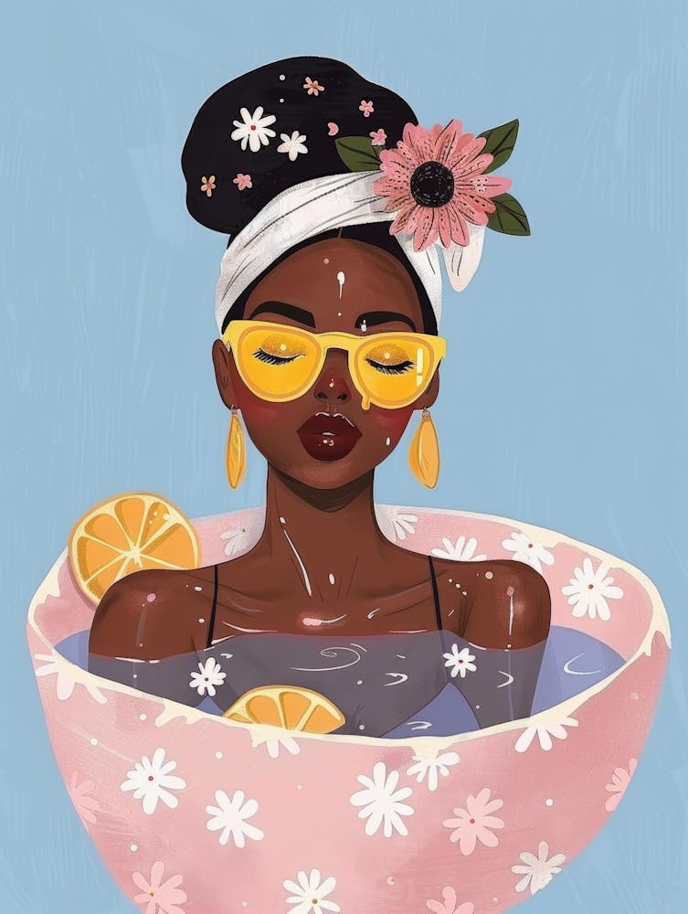 Black Woman In A Bath Tub