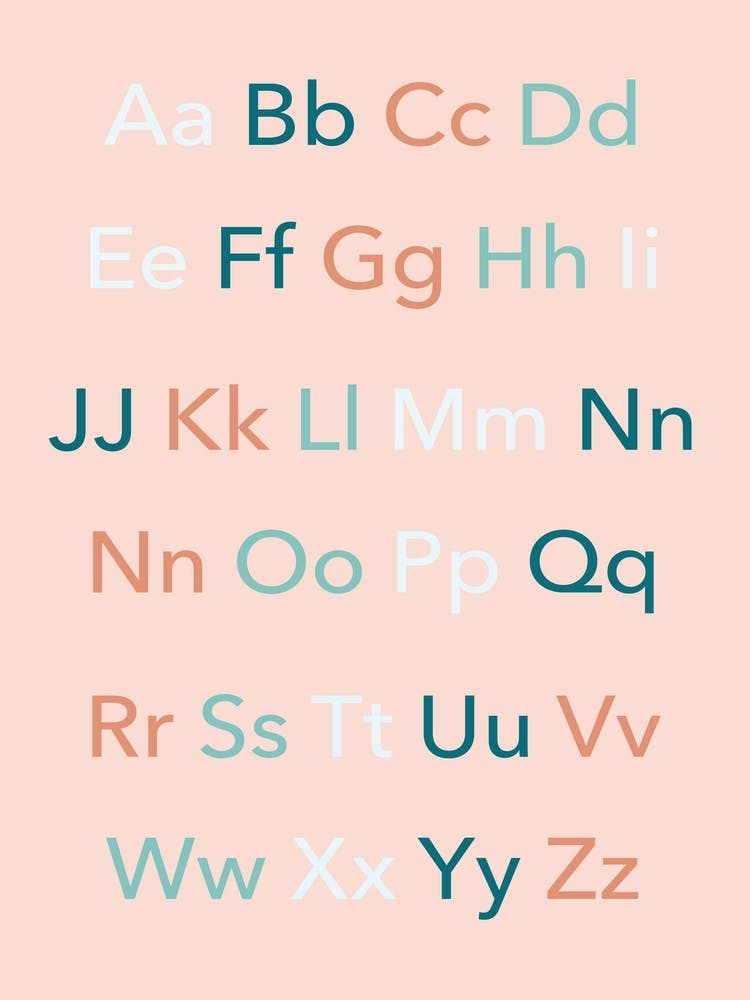 Abc Alphabet Children's Pastel