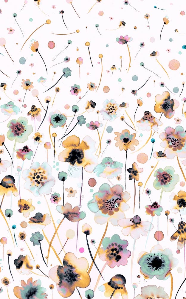 Ink Soft Flowers Sunshine Degrade