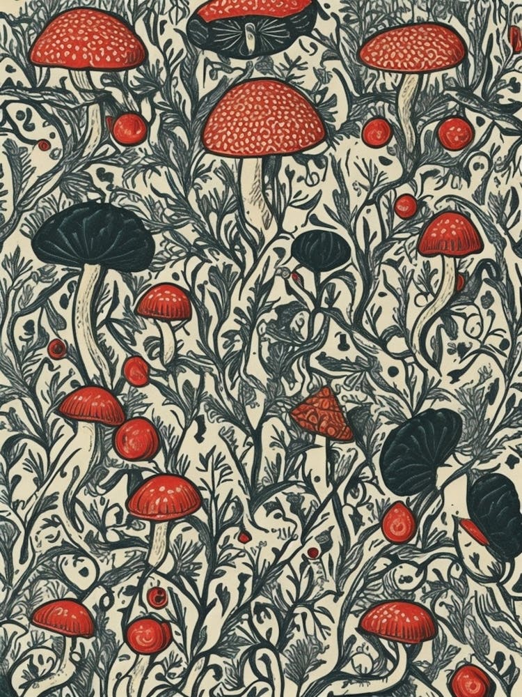 Mushrooms In The Forest