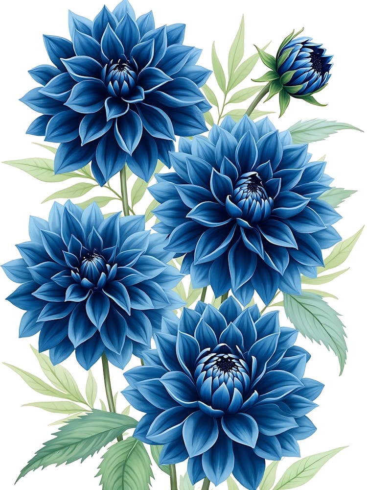 Loose Watercolor Blue Garden
