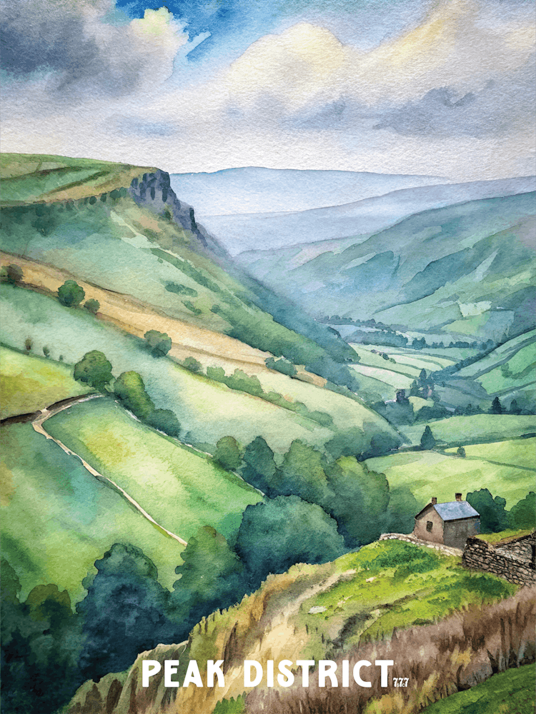 Peak District National Park Watercolor Painting
