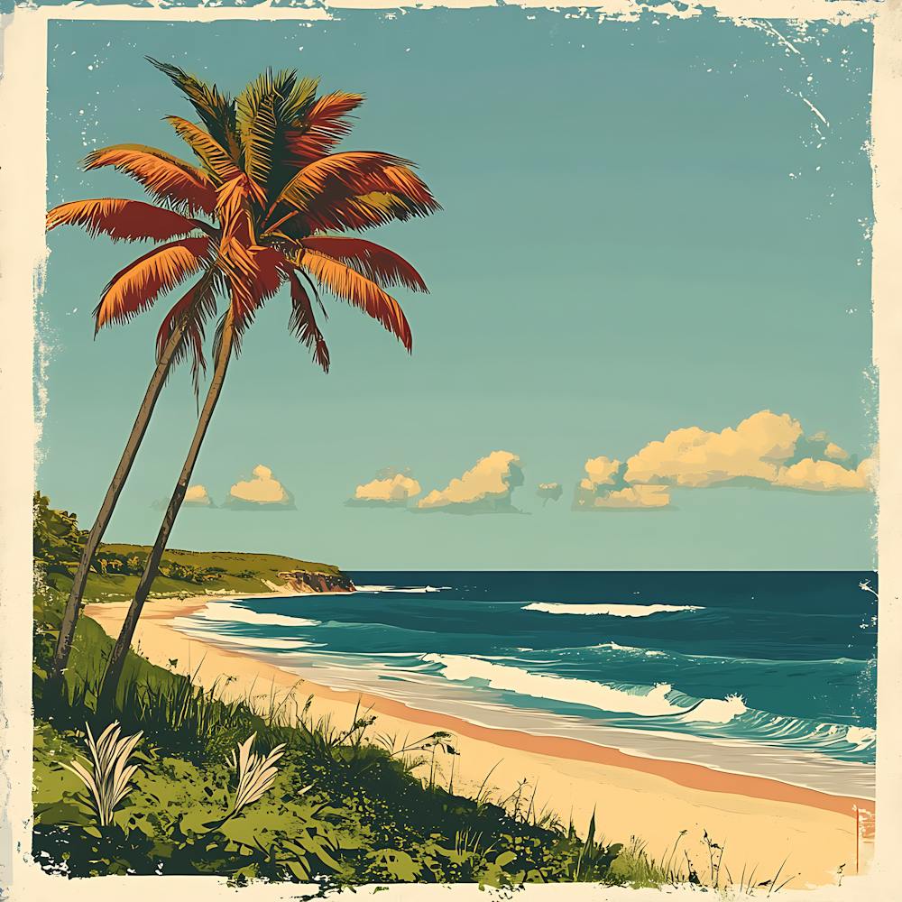 Vintage Palmen am Strand