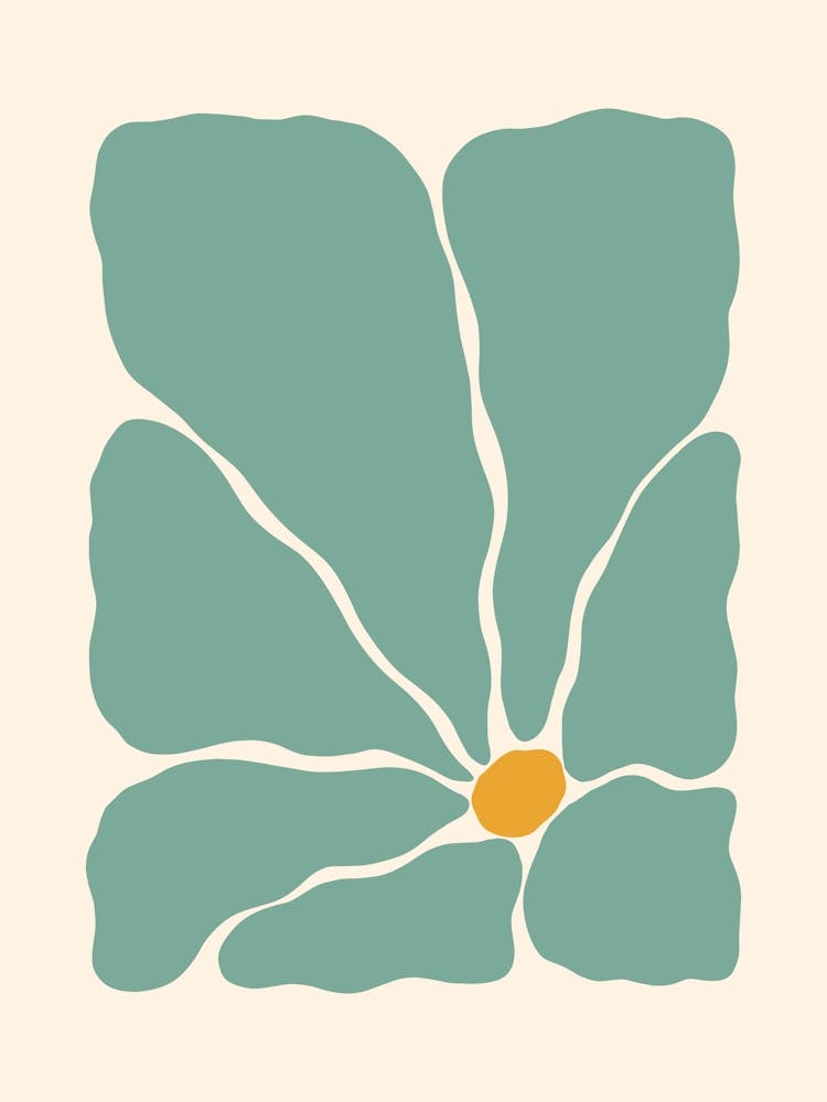 Abstract Flower 02 - Teal