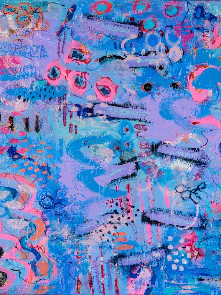 Untamed Wisteria Abstract Painting