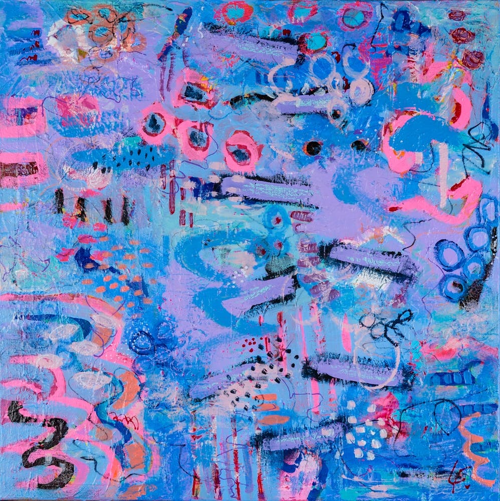 Untamed Wisteria Abstract Painting