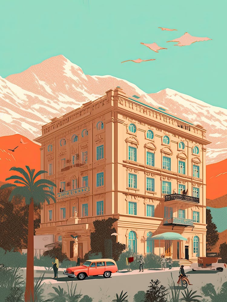Santiago De Chile Travel Illustration 3