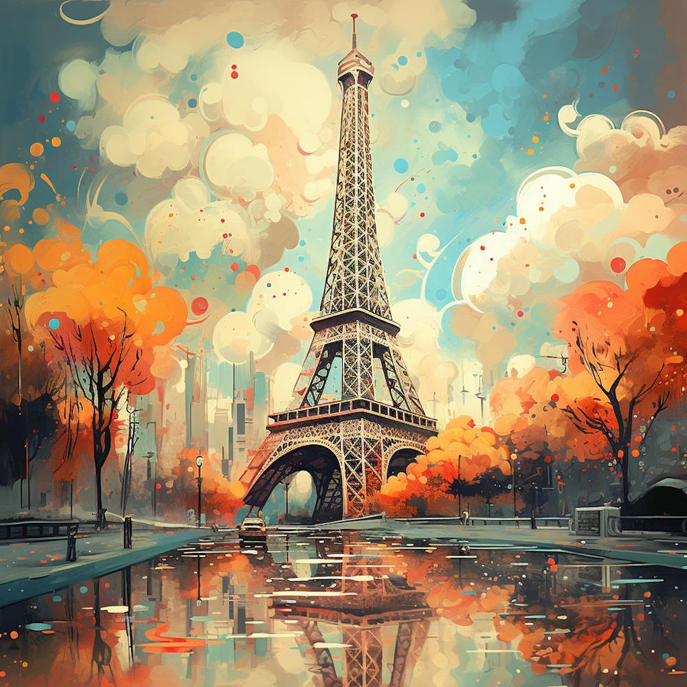Emerald Elegance: Eiffel Tower in Bloom