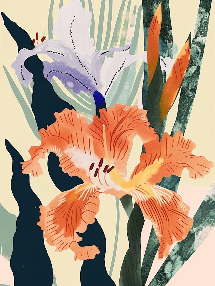 Colourful Flower Illustration Gladiolus 2