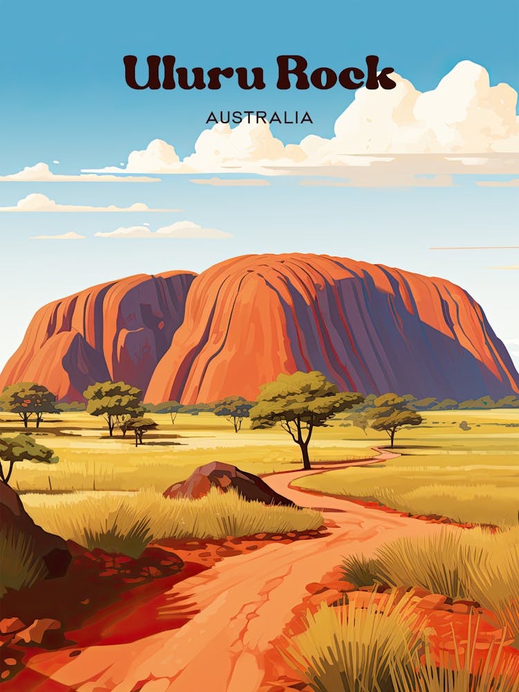 Uluru Rock Australia Travel Art