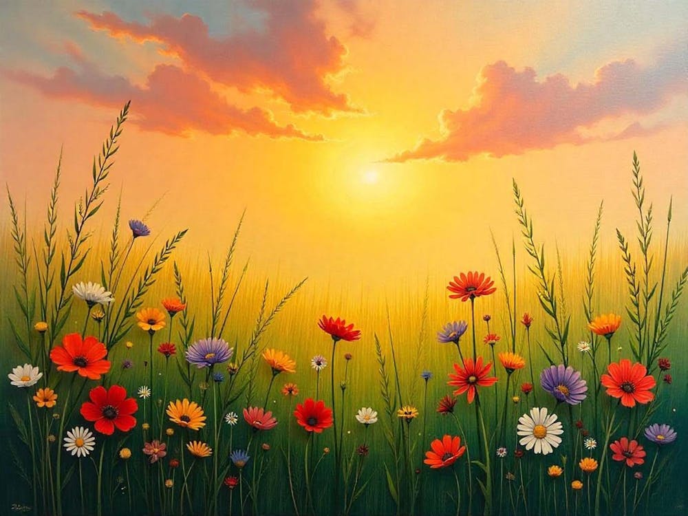 Sunset In The Meadow 1