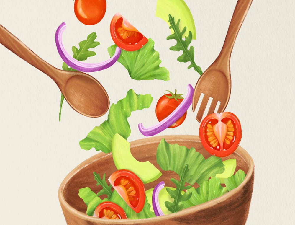 Salad Bowl With Wooden Spoons