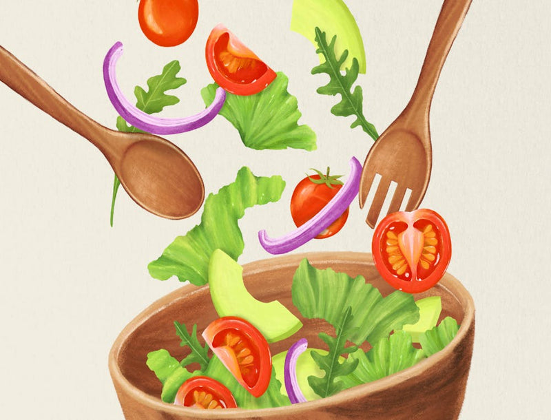 Salad Bowl With Wooden Spoons