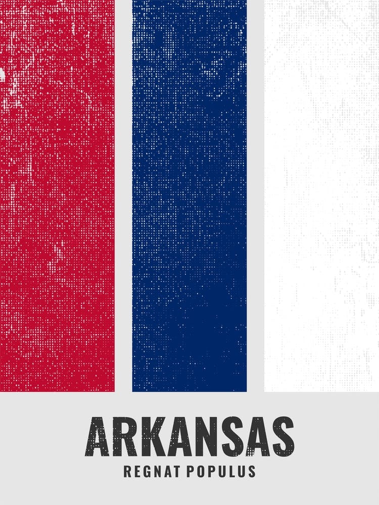 Vintage Minimalist Arkansas State Flag Farben mit Motto