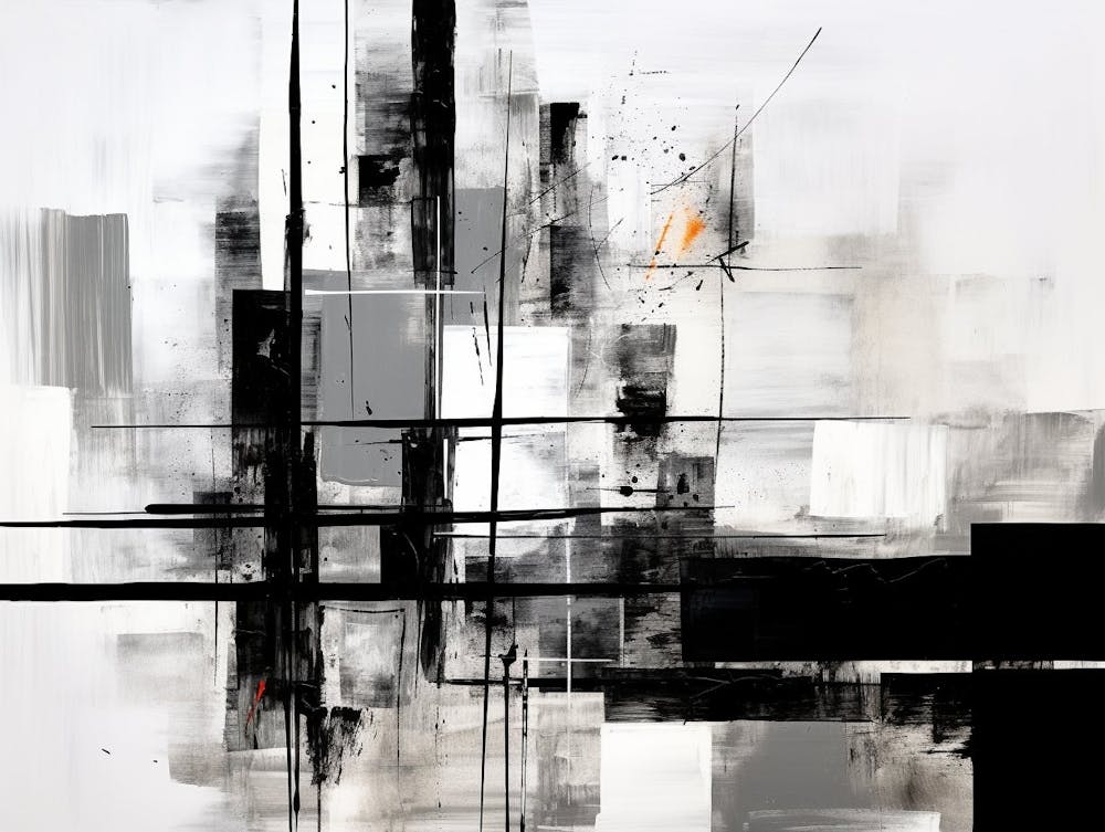 Urban Pulse Abstract Black And White 2