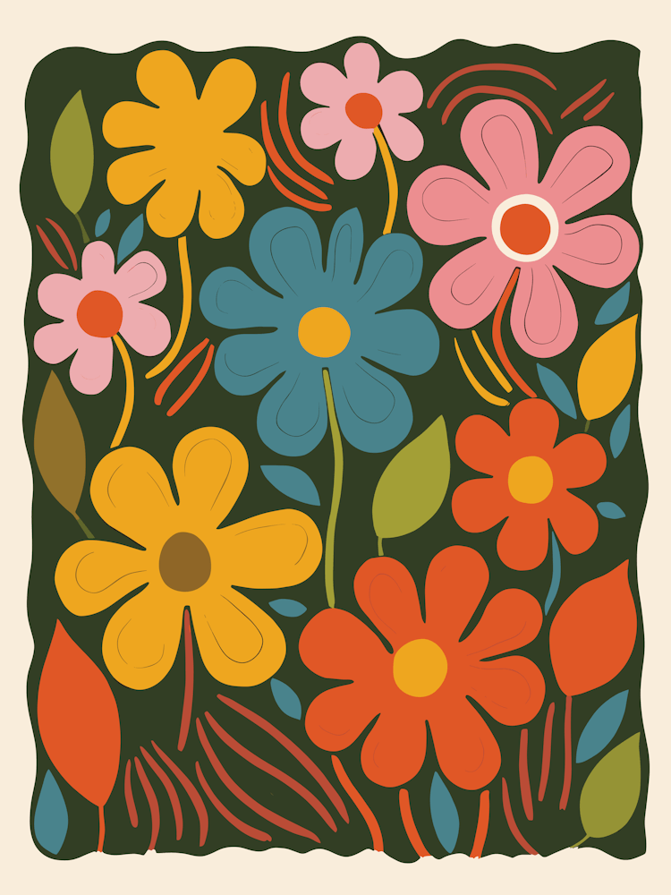 Flowers In A Square 2