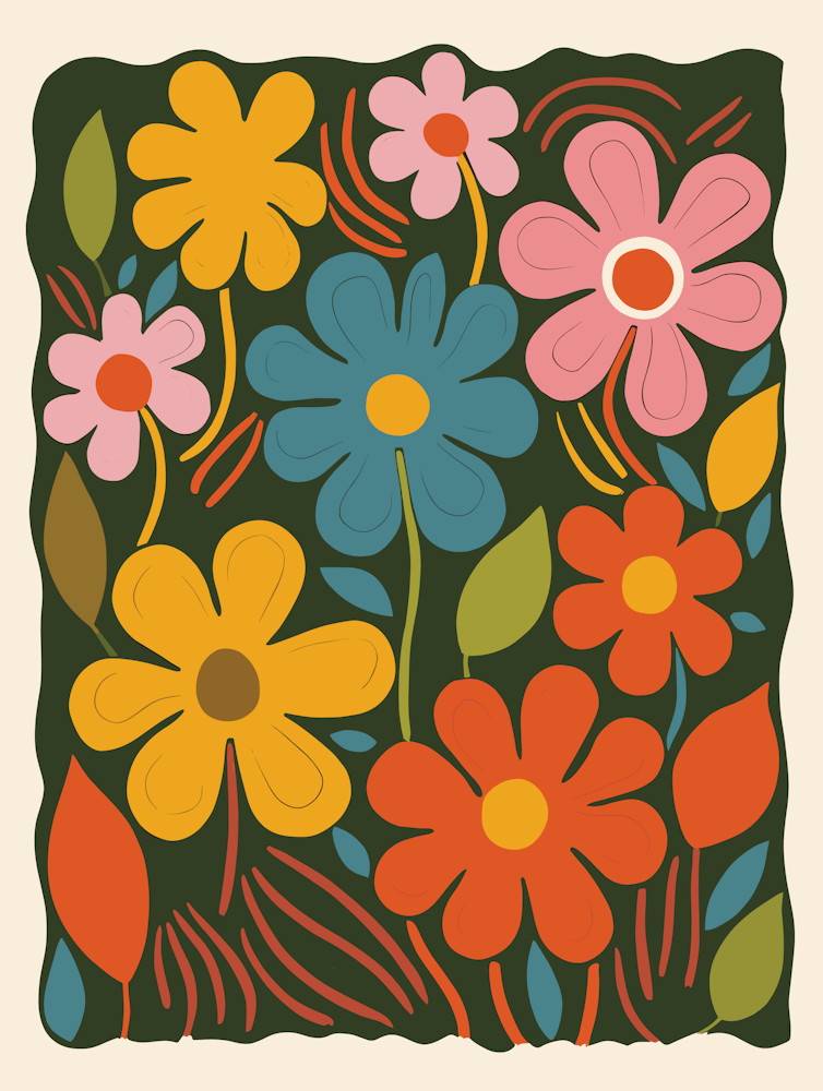 Flowers In A Square 2