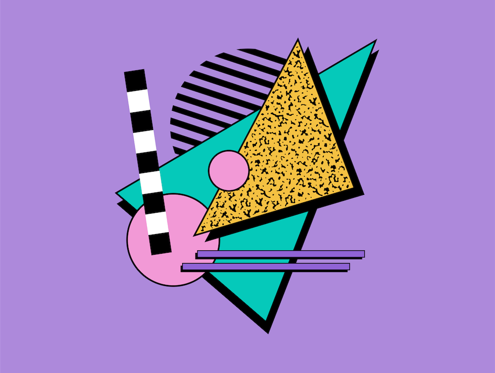 Memphis Pattern Purple Retro 80s Art