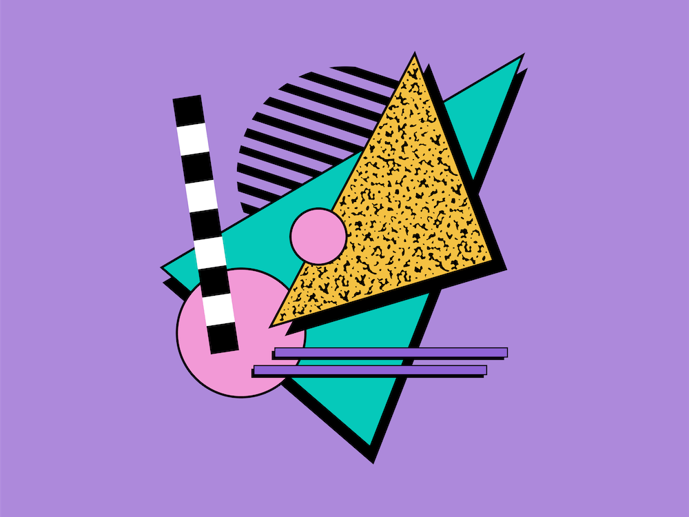 Memphis Pattern Purple Retro 80s Art