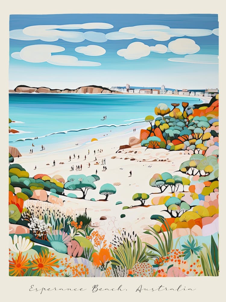 Poster Of Esperance Beach, Australia, Matisse And Rousseau Style 1