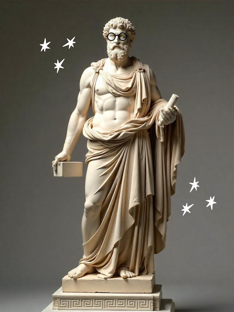 Olympiad Greek Statue Cool Realistic Illustration
