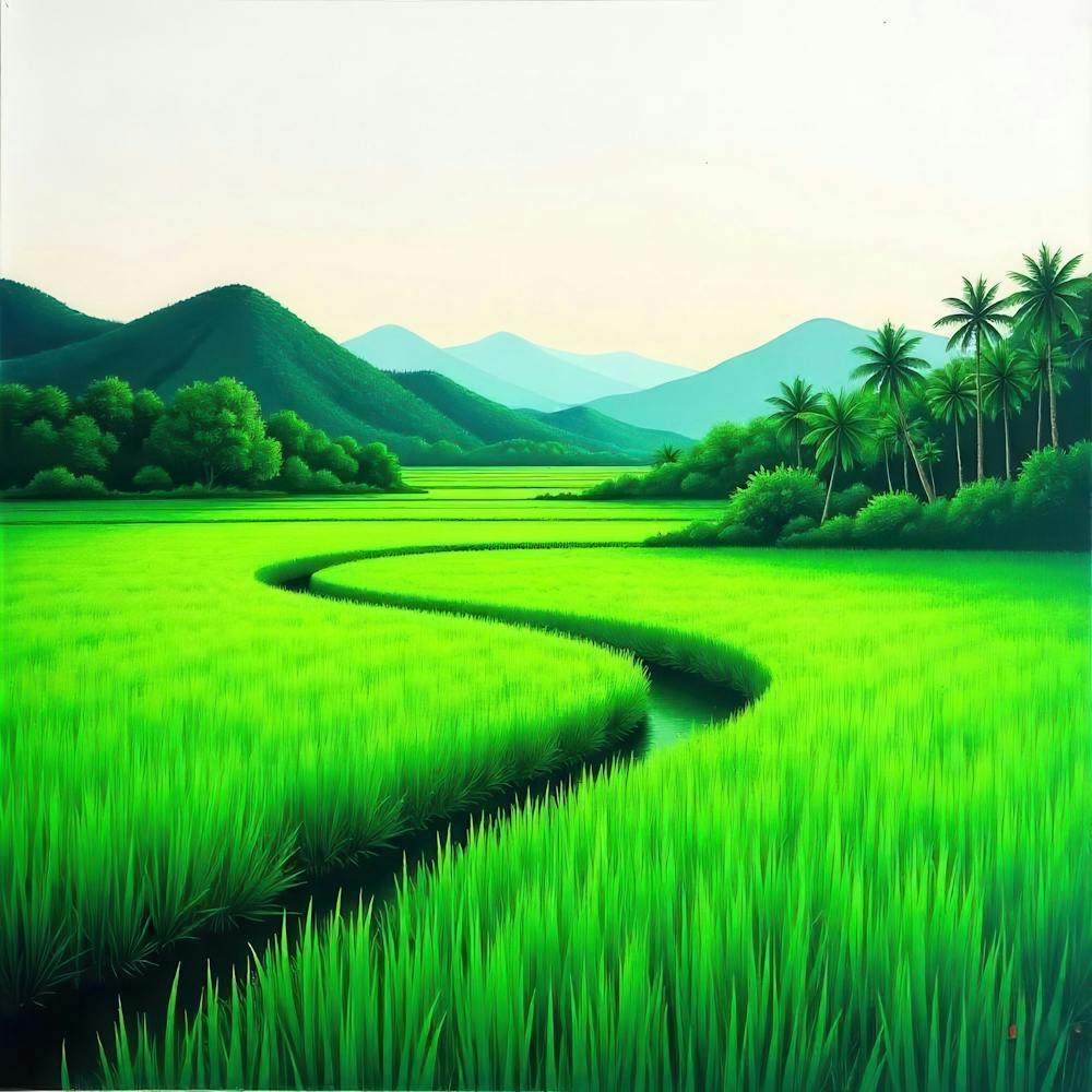 Green Rice Field