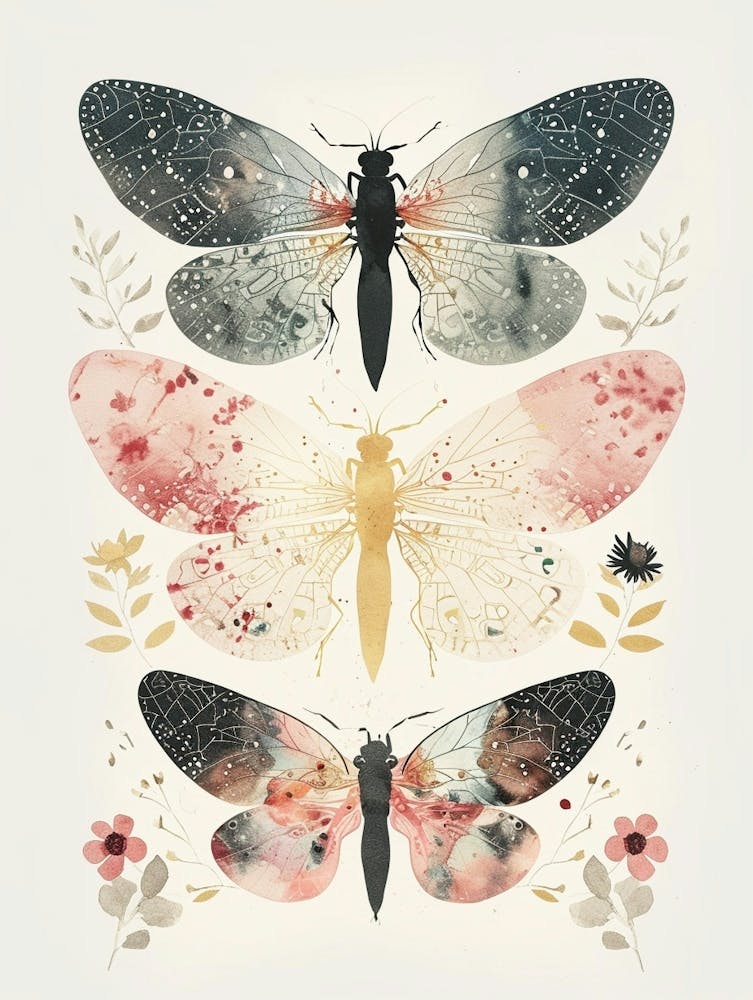 Colourful Insect Illustration Lacewing 8