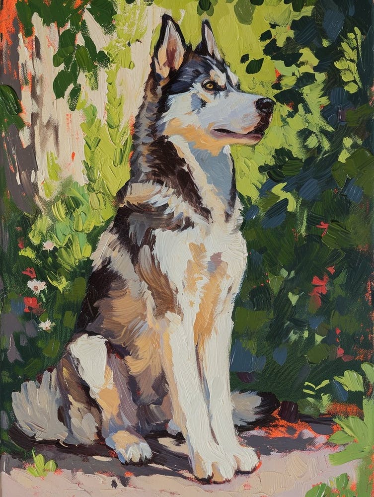 Siberian Husky Acrylic Painting 2